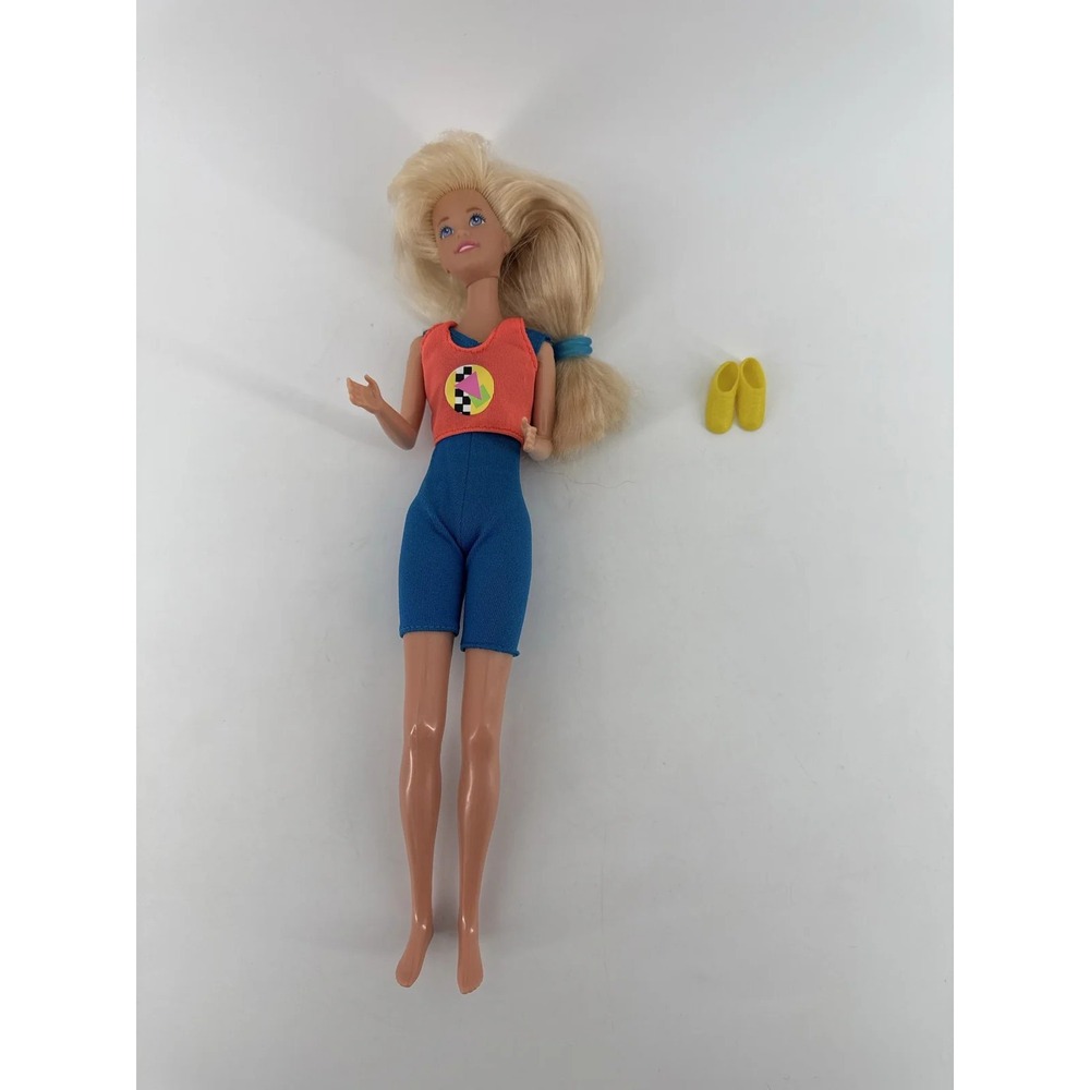 Vintage 1988 Mattel Teen Looks Jazzie Workout Doll Blonde Hair Gym Action Figure